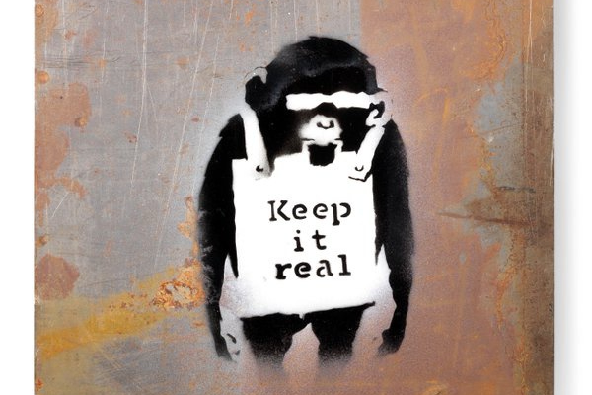 Banksy "Keep it real" small version fetches 250.000£ at Bonhams.